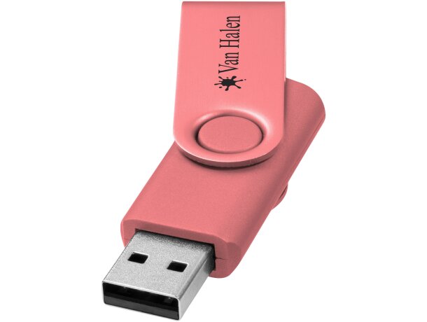 Memoria USB metálica Rotate 4GB con mecanismo rotativo Rosa detalle 34