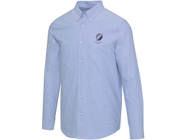 Camisa oxford Sphene algodón BCI sostenible hombre Azul claro detalle 1