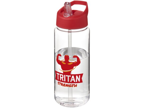 Bidón deportivo con tapa con boquilla de 600 ml H2O Active® Octave Tritan™ Transparente claro/rojo detalle 5