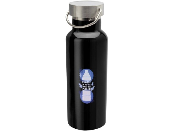Botella térmica Thor 500ml con acero inoxidable reciclado Negro intenso detalle 41
