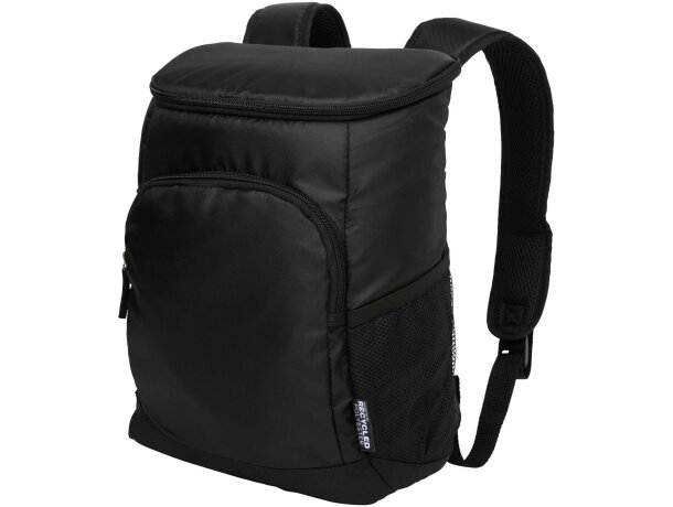 Mochila isotérmica reciclada 18 latas certificación GRS Negro intenso detalle 3