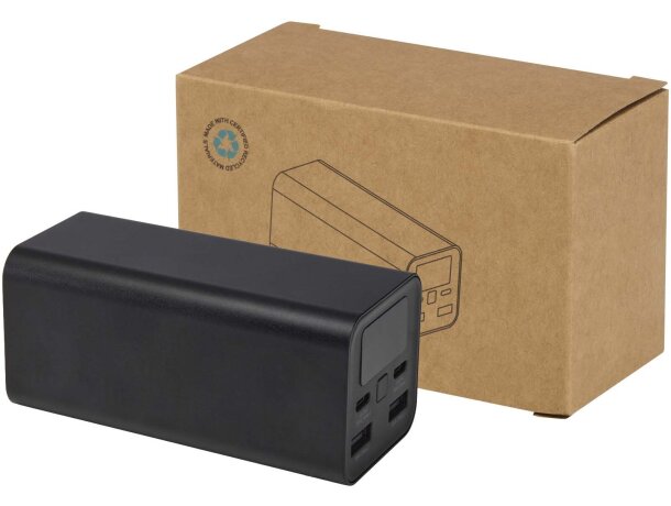 Batería externa aluminio reciclado Acamar 20000 mAh con USB-C Negro intenso detalle 9