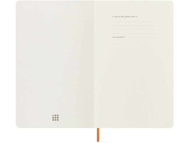 Libreta tapa blanda vegana Moleskine Vegea Capri L rayada Naranja detalle 3