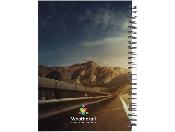 Agenda A5 tapa dura sin fechas Desk-Mate con papel FSC Blanco/negro intenso detalle 5