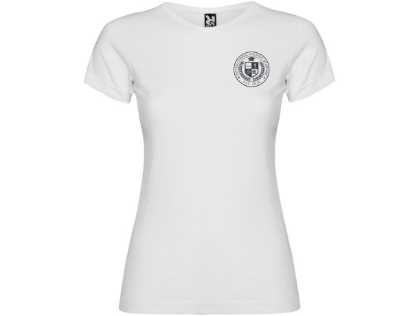 Camiseta mujer manga corta Jamaica Roly 100% algodón entallada Blanco detalle 1
