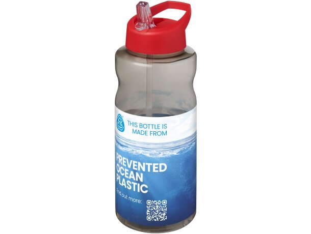 Bidón deportivo H2O Active Eco Big Base 1 litro reciclado Carbón/rojo detalle 21