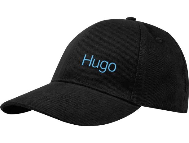 Gorra eco-amigable de 6 paneles grs reciclada Negro intenso detalle 22