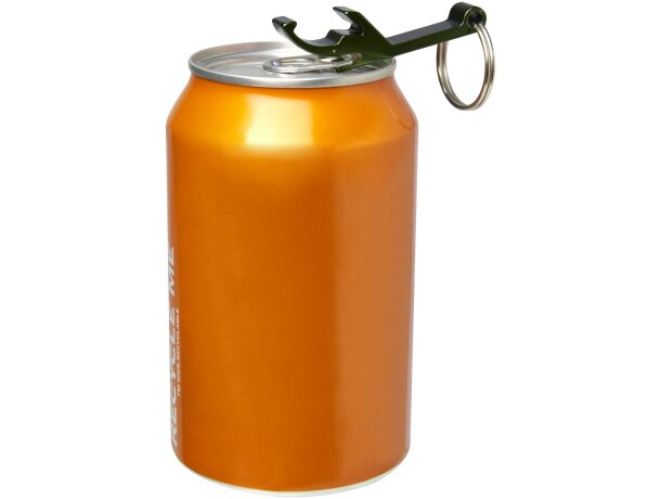 Abridor de botellas y latas Tao aluminio reciclado con llavero Verde detalle 20