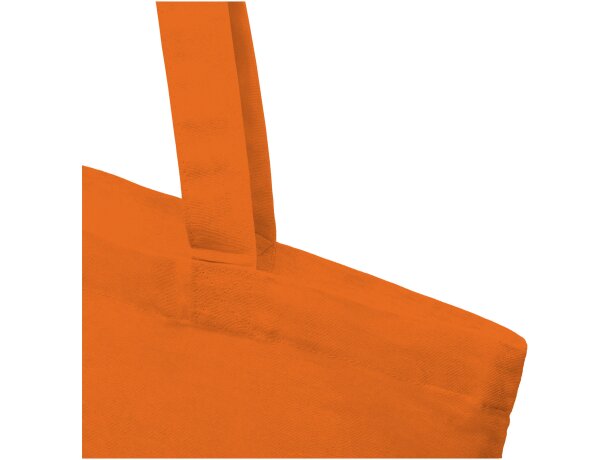 Bolsa 100% algodón asas largas certificado oeko-tex 100 g/m2 Carolina Naranja detalle 3