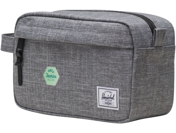 Neceser de viaje reciclado Herschel Chapter con cremallera Gris mezcla detalle 5