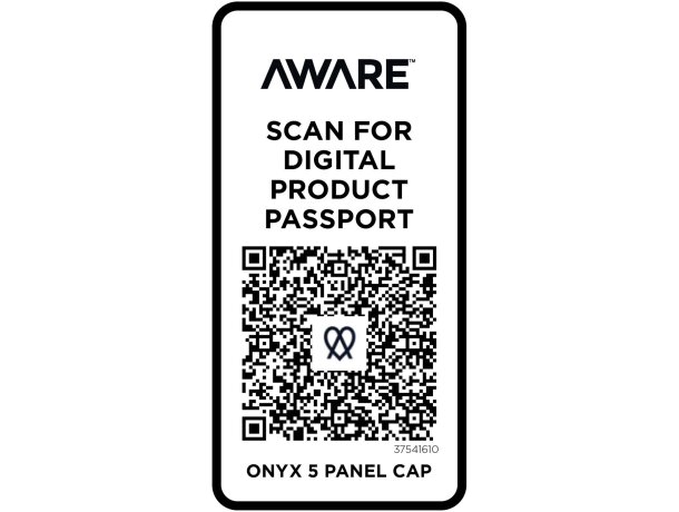 Gorra reciclada cinco paneles con rastreador Aware Onyx Verde detalle 24