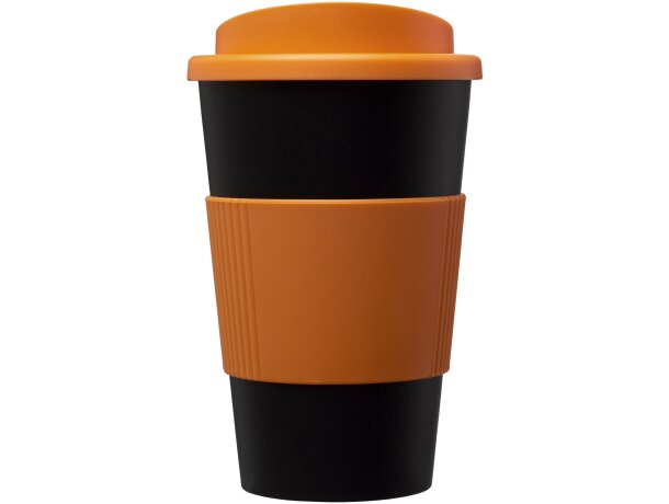 Vaso térmico 350ml con agarradera Americano Negro intenso/naranja detalle 18