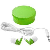 Auriculares estuche redondo personalizado verde transparente Auriculares estuche redondo personalizado verde transparente
