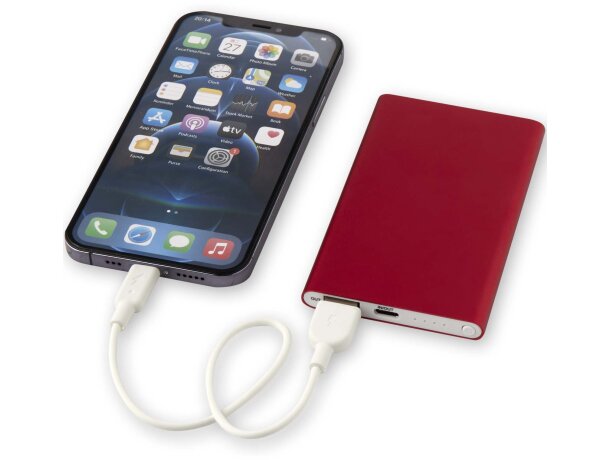 Batería externa Pep 4000 mAh aluminio reciclado certificado RCS Rojo detalle 13