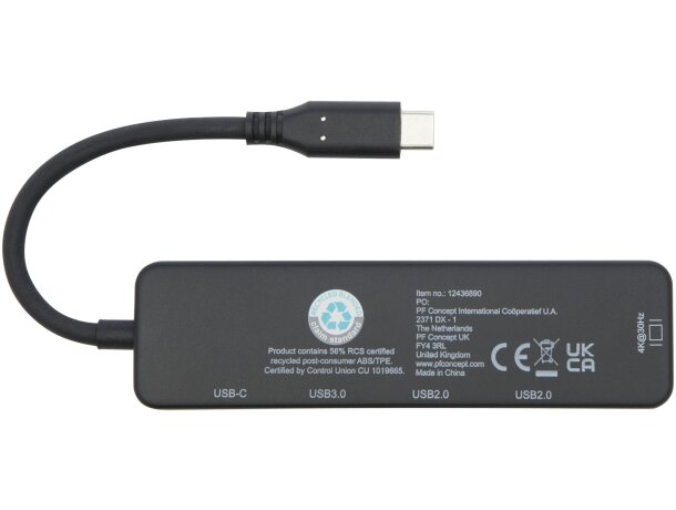 Adaptador multimedia USB Loop tipo C con HDMI y certificación RCS Negro intenso detalle 3