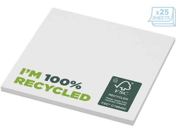 Bloc de notas adhesivas Sticky-Mate reciclado 75 x 75 mm Blanco detalle 2