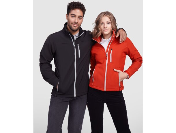 Chaqueta softshell mujer Antártida Roly con cremallera invertida Azul real detalle 9