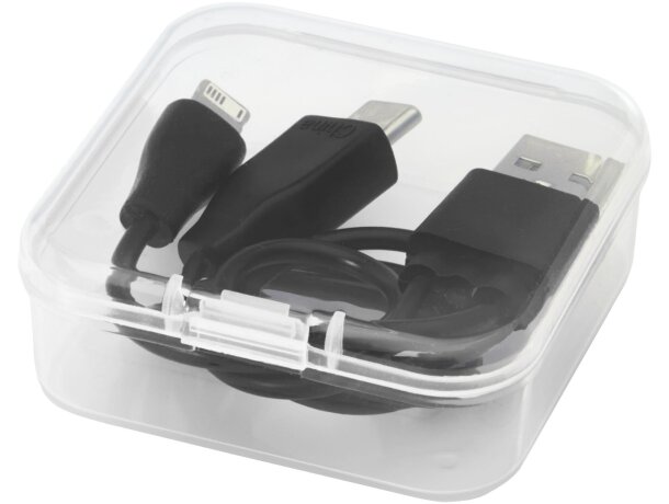 Cable de carga reversible 3 en 1 Ario Negro intenso detalle 14