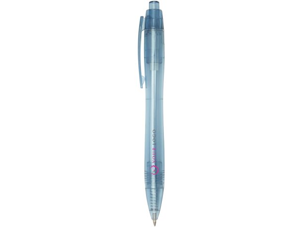 Bolígrafo de PET reciclado Alberni Azul transparente detalle 4