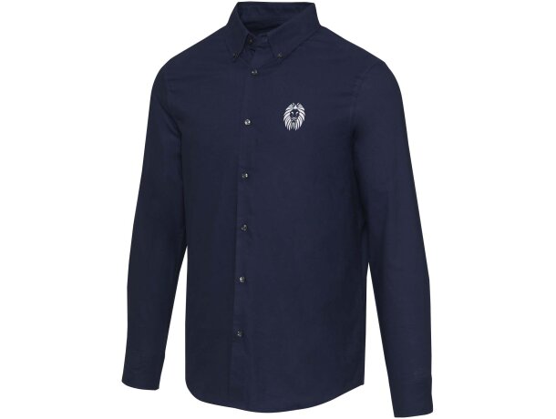 Camisa oxford Sphene algodón BCI sostenible hombre Azul marino detalle 13
