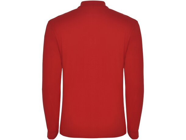 Polo manga larga hombre Estrella Roly 100% algodón piqué Rojo detalle 46