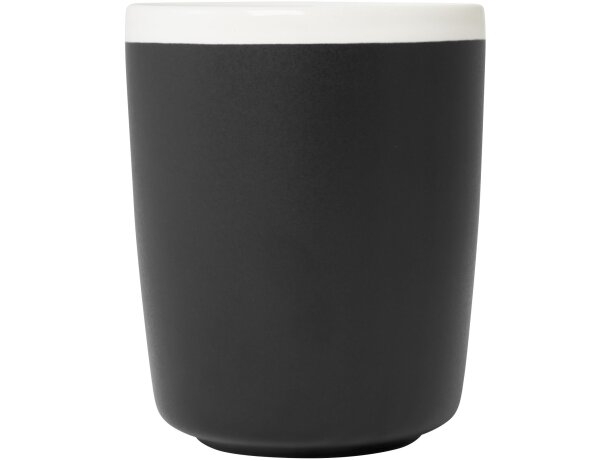Taza cerámica Lilio 310ml acabado mate con interior brillante Negro intenso detalle 3