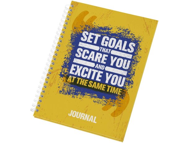 Diario A5 tapa dura Desk-Mate con papel certificado FSC Blanco/negro intenso detalle 6