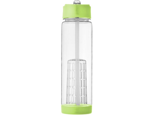Botella deportiva y ligera con infusor de rosca para fruta 740 ml personalizada barata transparente/lima