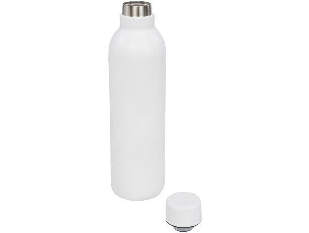 Botella termo con logo con tapa de rosca en acero inoxidable Thor Blanco detalle 19