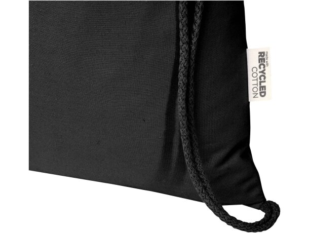 Bolsa con cuerdas Peru Blend de algodón reciclado GRS 5L Negro intenso detalle 9