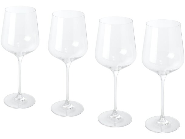 Juego de 4 copas de vidrio para vino tinto Geada Transparente claro detalle 4