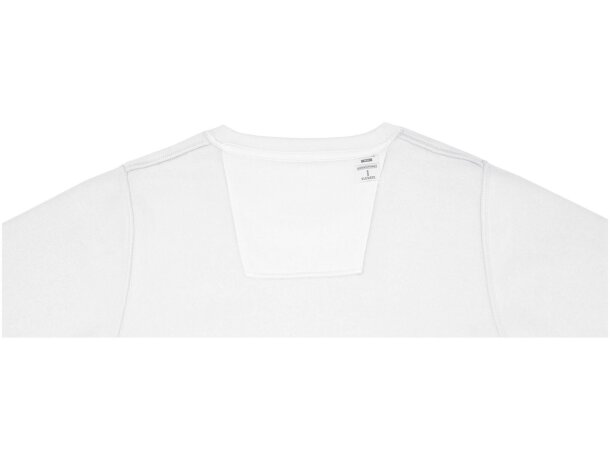 Jersey cuello redondo mujer Zenon interior afelpado algodón Blanco detalle 4