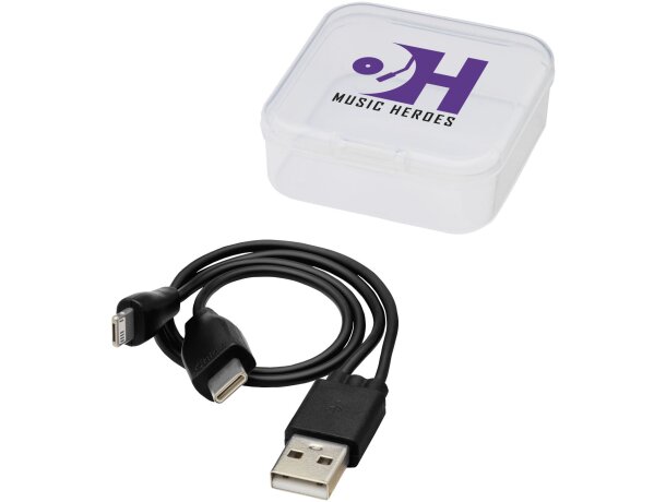 Cable de carga reversible 3 en 1 Ario Negro intenso detalle 11