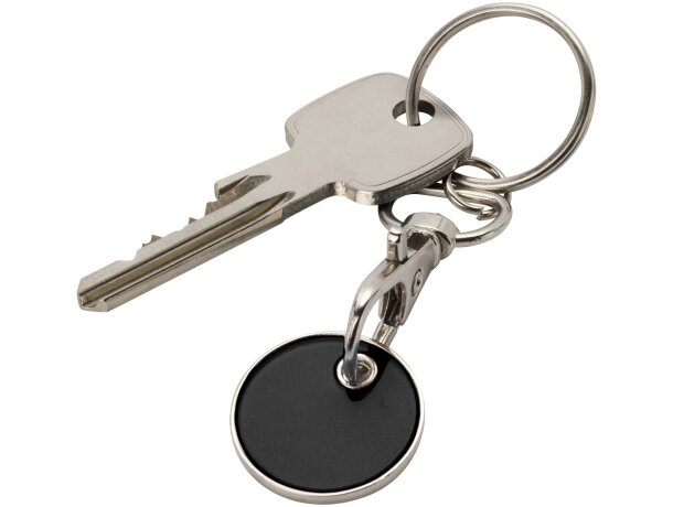 Llavero con moneda para carrito Rory de aleación de zinc Negro intenso detalle 3