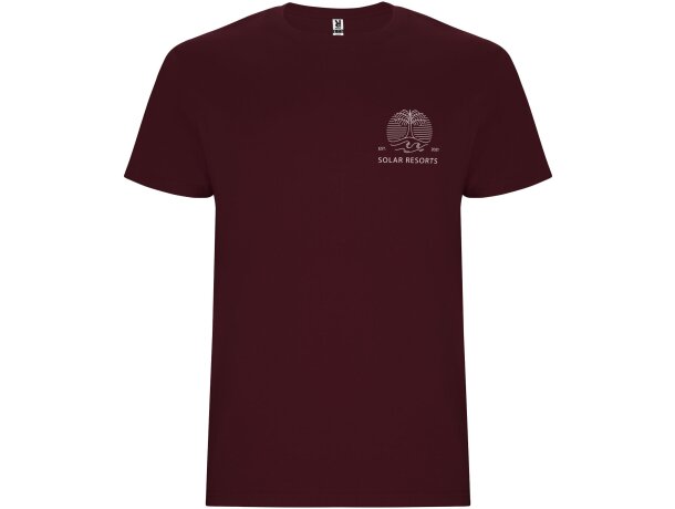 Camiseta manga corta hombre Stafford Roly algodón 190 g/m² Granate detalle 109