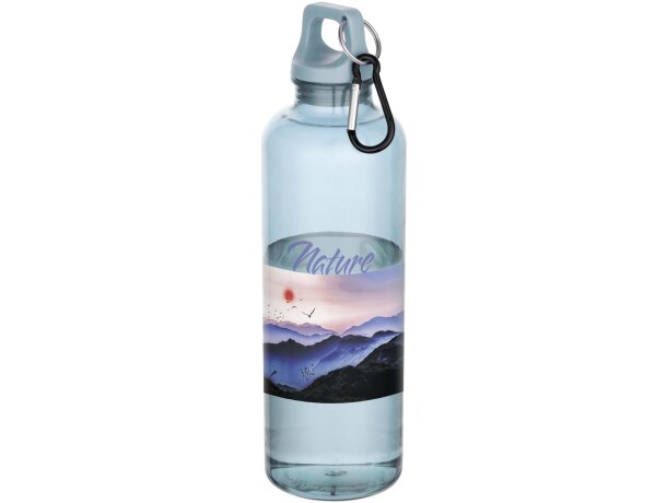 Botella Oregon 750ml PET reciclado certificado RCS con mosquetón Azul turquesa detalle 10