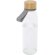 Botella de cristal Porto 500 ml con tapa de bambú Gris
