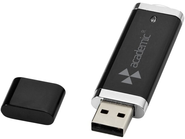 Memoria USB 4 GB Flat de plástico con diseño minimalista Negro intenso detalle 9