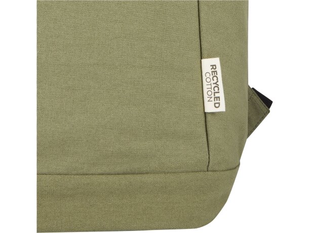 Mochila antirrobo Joey 18L portátil 15,6 lona reciclada GRS Verde oliva detalle 26