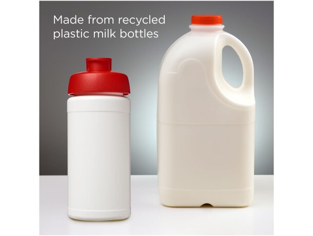 Bidón deportivo Baseline reciclado con tapa Flip 500ml Blanco/rojo detalle 28