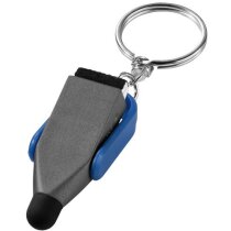 Llavero con stylus y limpiador personalizado gris Llavero con stylus y limpiador personalizado gris