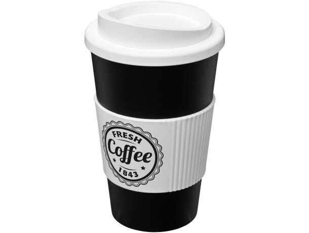 Vaso térmico 350ml con agarradera Americano Negro intenso/blanco detalle 5