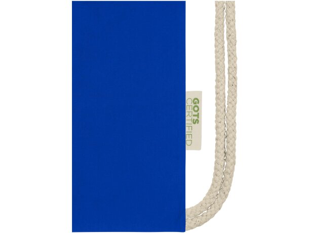 Mochila de cuerdas de algodón orgánico GOTS de 140 g/m² 5L Orissa Azul real detalle 15