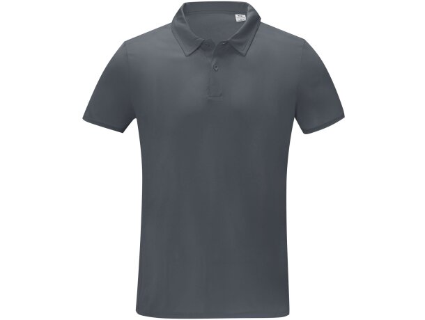Polo manga corta Deimos cool fit para hombre Gris tormenta detalle 30