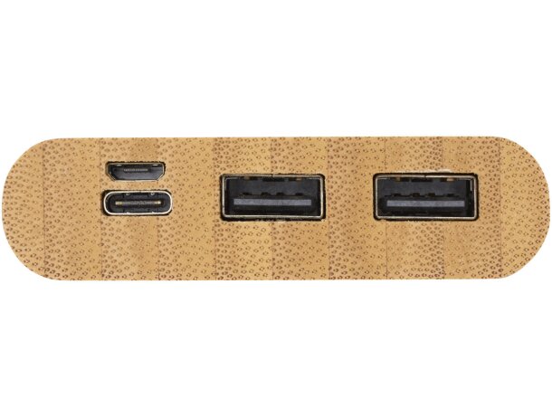 Batería externa bambú Tulda 10000 mAh certificación FSC Natural detalle 8