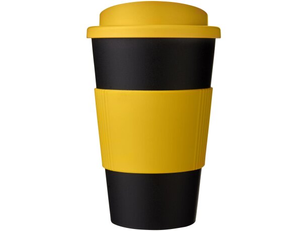 Vaso con aislamiento de 350 ml con agarradera Americano® Amarillo/negro intenso detalle 1