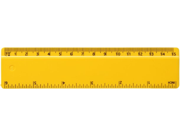 Regla de plástico Renzo 15 cm con doble escala personalizable Amarillo detalle 17