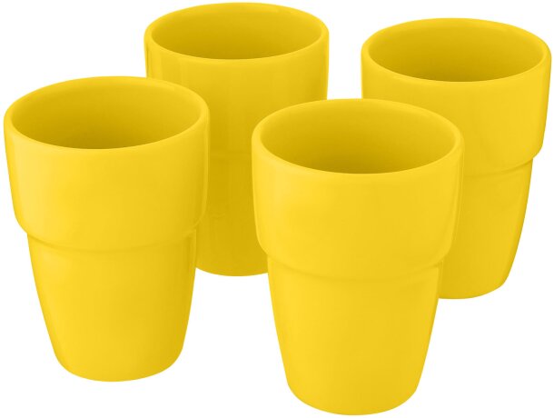 Set de regalo de 4 vasos apilables de 280 ml Staki Amarillo detalle 10