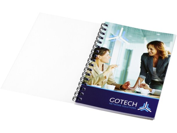 Libreta A6 espiral cubierta polipropileno Desk-Mate Blanco/negro intenso detalle 4