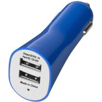 Adaptador doble para coche con usb personalizado azul medio Adaptador doble para coche con usb personalizado azul medio